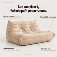 Canapé Compressé Aspect Lin Beige | Orion