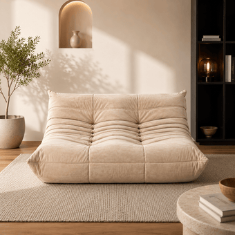 compare product Canapé Éponge Compressé Cuir Beige | Orion